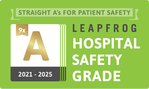 Nine Straight A's for Patient Safety by The Leapfrog Group