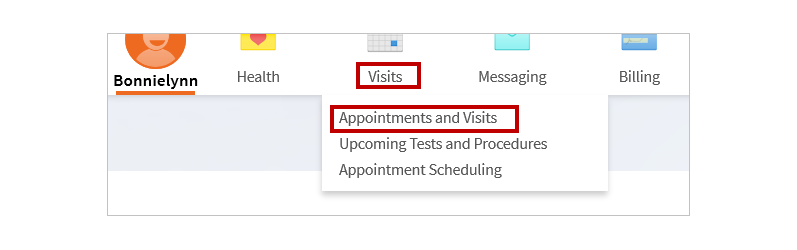 How to Find Appointments and Visits screenshot